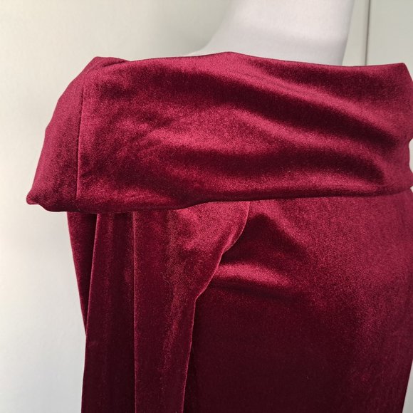 Forever 21 Juniors Dress Wine Off Shoulder Long Sleeve Size L - Picture 7 of 9